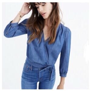 Madewell Denim Chamber Wrap Front Tye Size XXS